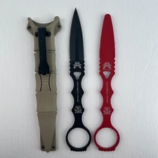 Benchmade SOCP Dagger 176BKSN-COMBO Trainer Set 440c Steel Handle w/ Tan Sheath