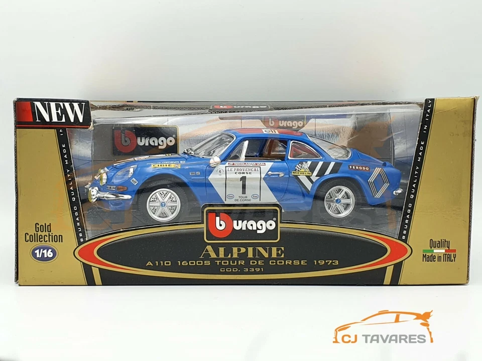 BURAGO 3391 ALPINE A110 1600S #1 JP NICOLAS RALLY TOUR DE CORSE 1973 1/16 - Immagine 4 di 4