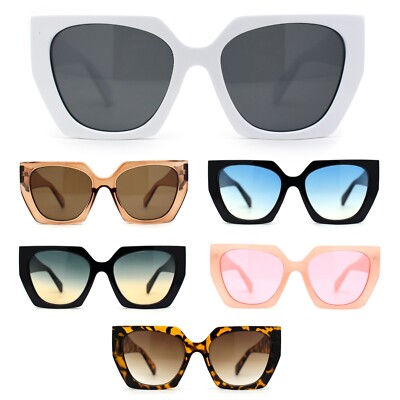 Womens Squared Butterfly Oversize Cat Eye Retro Sunglasses  display picture 3