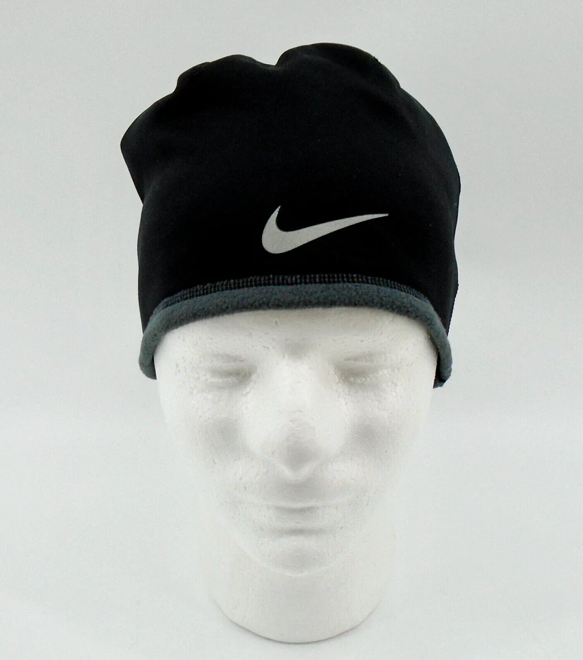 Nike Thermal Beanie Hat and Gloves Set Men's S/M Running Black/Silver - Image 3 of 4