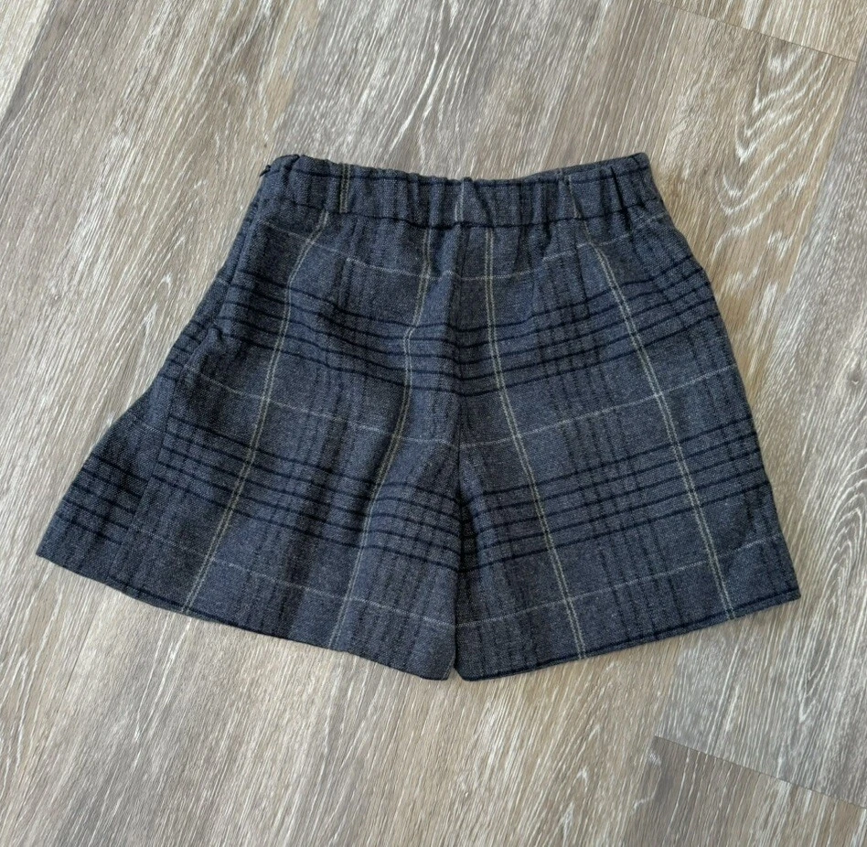 Falda corta plisada azul marino talla 8 a cuadros Zara Kids Collection Foto 2 de 4