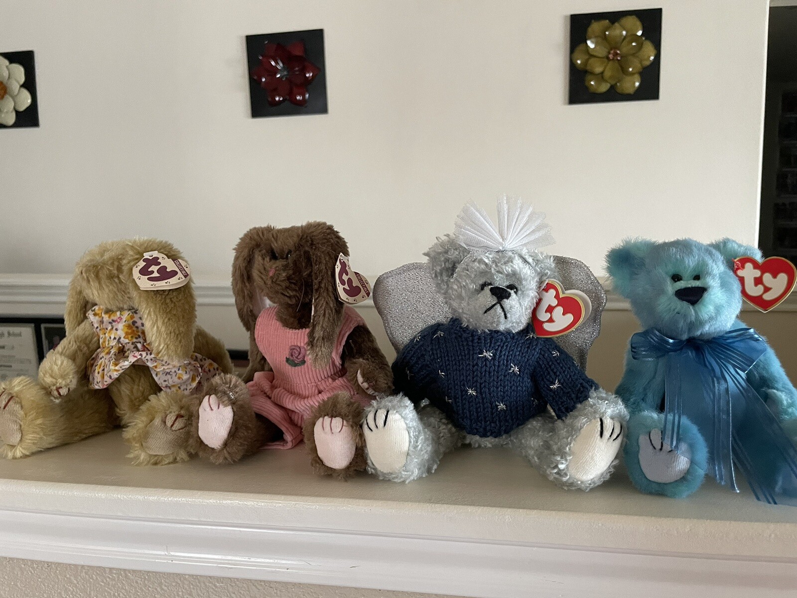 Ty Attic Treasures 1993 Azure & 93 Sterling Bear Beanie Baby Shelby ...