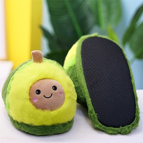 Plush Slippers for Women Winter Avocado Fuzzy House Shoes for Girls Home Bedroom - Picture 3 of 8