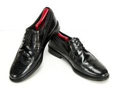 EXCEISIOR Oxford Classic Black Wing-Tip Lace-Up Leather Men 10.5 Dress Shoes
