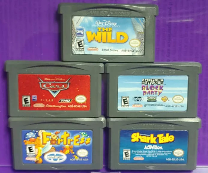 Nintendo Game Boy Advance Lot Disney Cars Fortress Shark Tale The