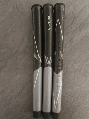 10x Winn Dri Tac LT Midsize schwarz und grau silber Eisen Golfgriffe KOSTENLOSES PRO TAPE