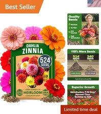 Comprehensive Growing Guide with 524 Zinnia Dahlia Seeds | Colorful