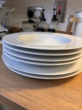 White By Denby (x4 Large Soup/Pasta bowls) & x2 large plates