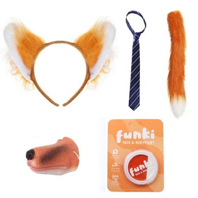 NICK FOX KOSTÜM FILMFIGUR ERWACHSENE KIND SET OHREN SCHWANZ NASE BINDEFARBE 
