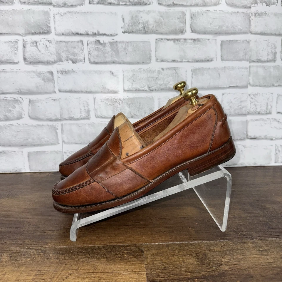 Mocassim Polo Ralph Lauren Masculino Tamanho 10.5 D Couro Marrom Sapatos Sociais - Imagem 3 de 4