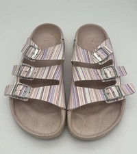 Birki's Birkenstock Zanzibar sandalo 3 cinturini rosa pastello righe donna 39/8