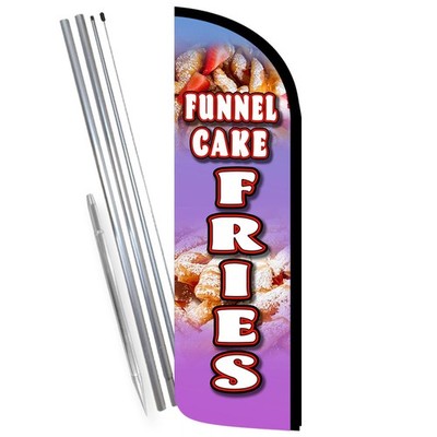 Funnel Cake Fries Premium Windless Feather Flag Bundle (Complete Kit) OR Optiona