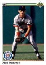 Alan Trammell 1990 Upper Deck #554 Detroit Tigers FREE SHIPPING AutographDen