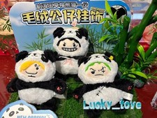 11cm Official ONE PIECE Luffy Zoro Sanji Panda Plush Doll Pendant Toy Keychain