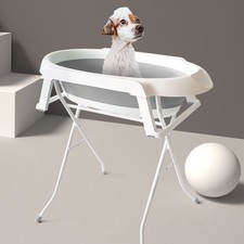 Portable Dog Bathtub, Elevated  Foldable Space-Saving Pet Shower Station