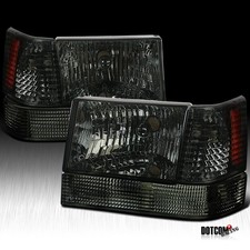 Fits 1993-1996 Jeep Grand Cherokee Smoke Headlightsbumper Lampscorner Lamps