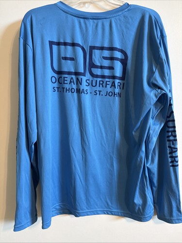 Ocean Surfari St. Thomas, St.john Large Long Sleeve Royal Blue Quick Dry T-Shirt - Picture 5 of 5