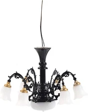 Angoily Miniature Chandelier Lamp Dollhouse Ceiling Mini Hanging Black 2 