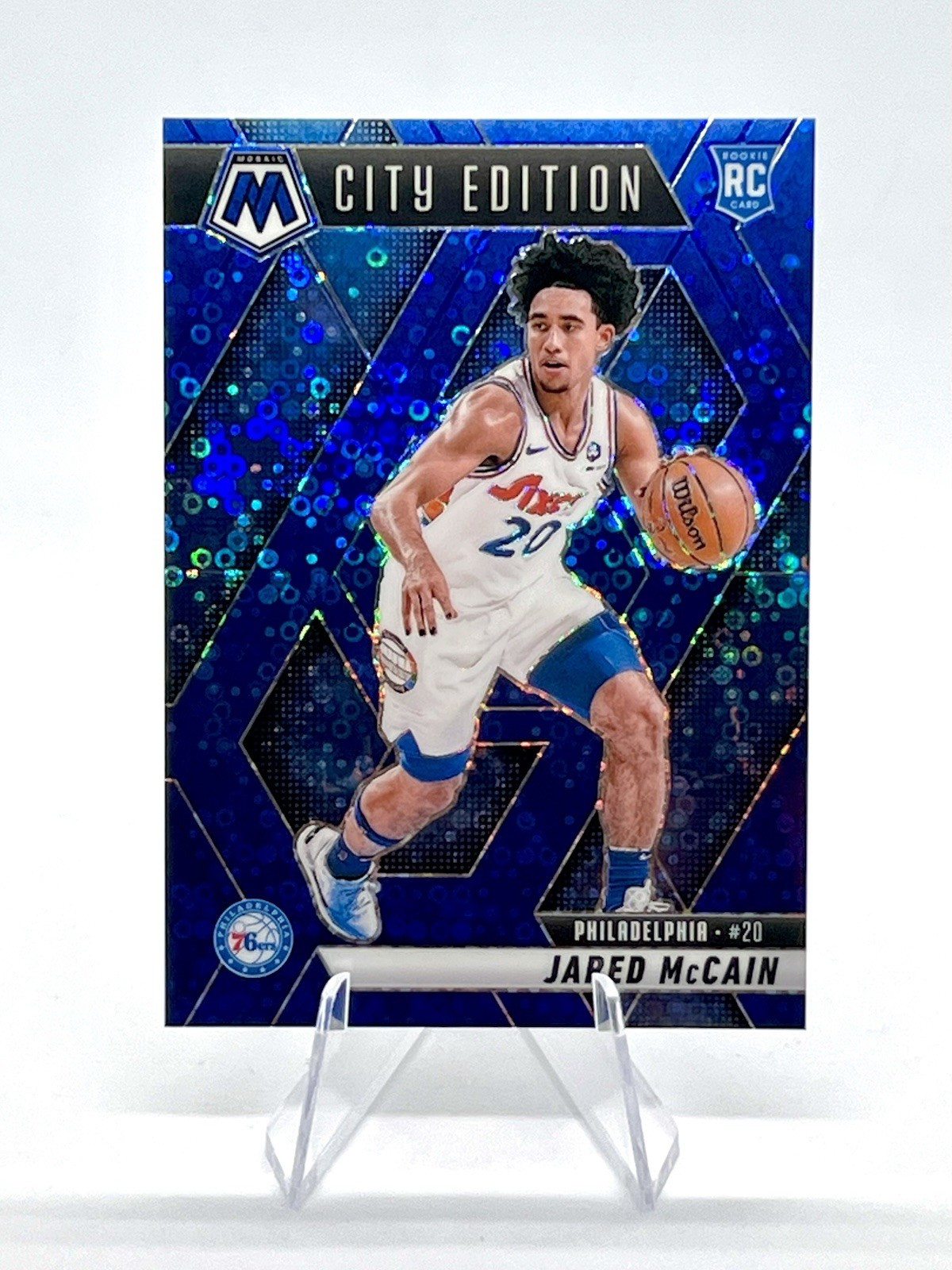 Jared McCain 2024-25 Panini Mosaic City Edition Fast Break Blue /85 #277