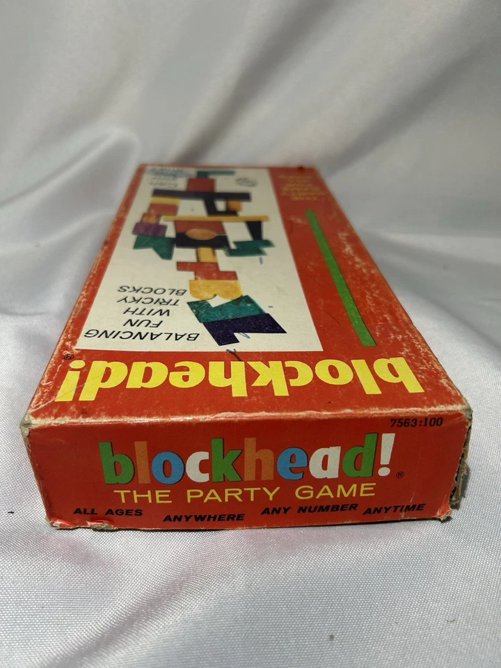 Vintage BLOCKHEAD Party Game of Stacking Wood Blocks 1954 by SAALFIELD - Image 4 of 4