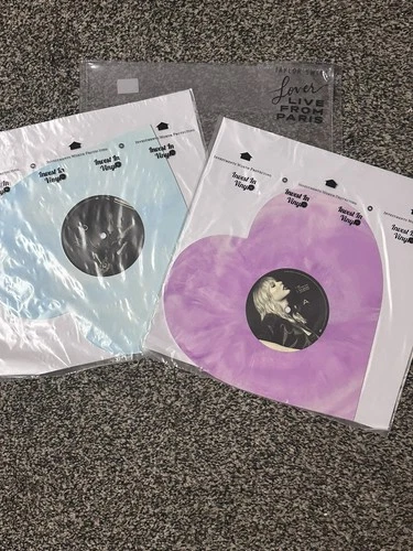 Taylor Swift Lover Live From Paris Original 2023 Heart Blue/Pink Vinyl 1st Press