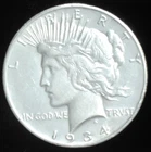 1934-S Peace silver dollar VF/XF~