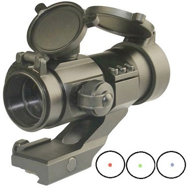 Black 1X30 Red Dot Sight Red and Green Blue Illumination with Cantilever Mount