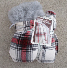 Orvis Cozy Luxe Throw Ivory 60" x 70" Velvet Plush Faux Fur Throw Blanket NEW