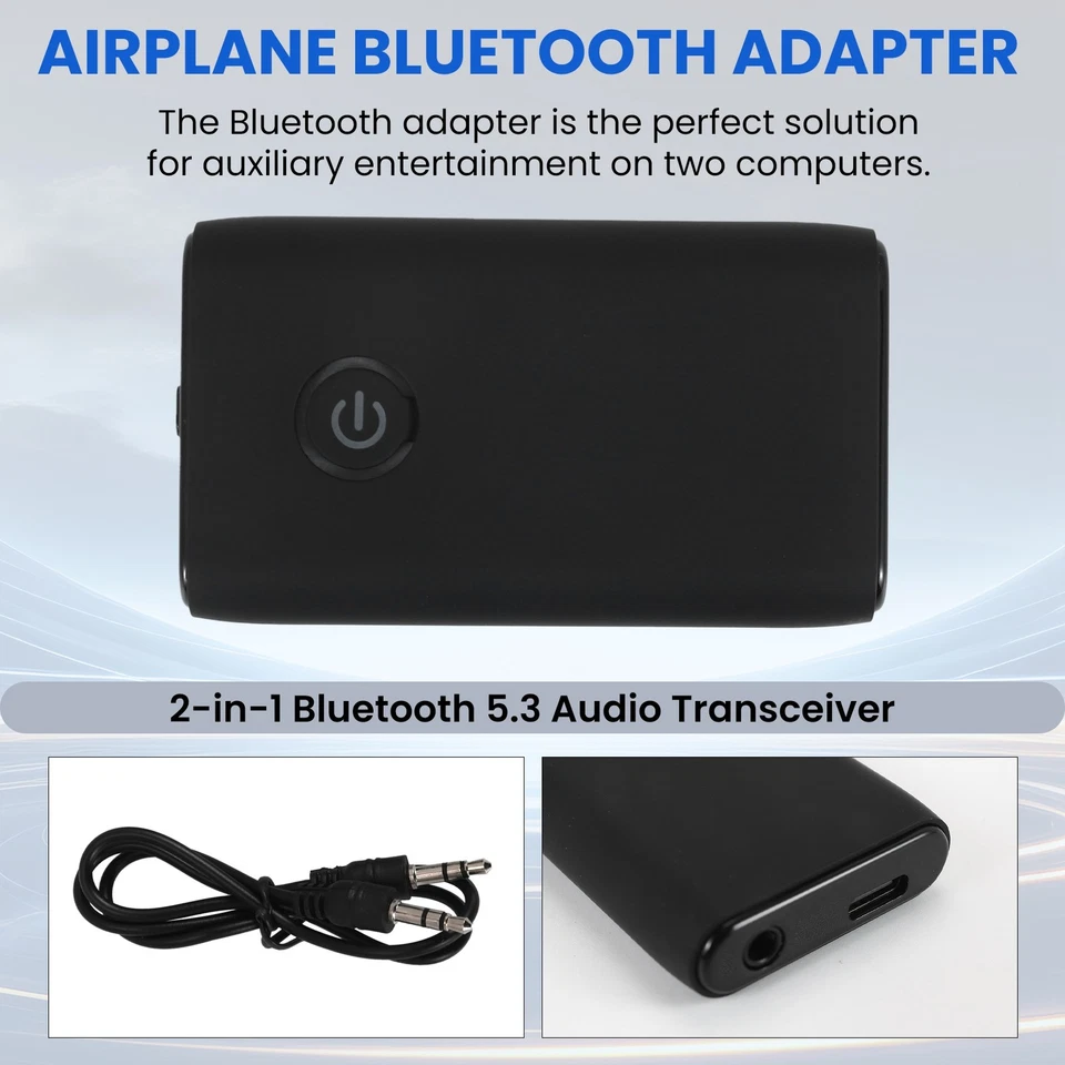 Bluetooth 5.3 Adapter for Airplane to 2  Headphones, 3.5mm Jack In-Flight9302 - Image 4 of 4
