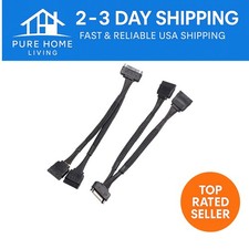 6-Inch SATA Power Cable Splitter - Dual 15 Pin Female for PC Upgrades 2 Pack