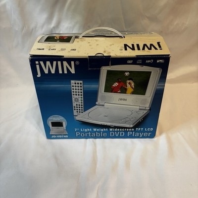 jWIN JD-VD740 Portable DVD Player 7'' W/ Remote & Power Cable New Open Box