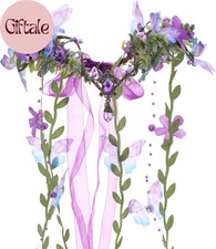 Woodland Flower Fairy Headpiece - Floral Elf Crown with Butterflies for Fairy Ac