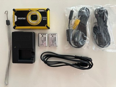 PENTAX OPTIO W80 Yellow Compact Digital Camera Tested Working Seller Japan