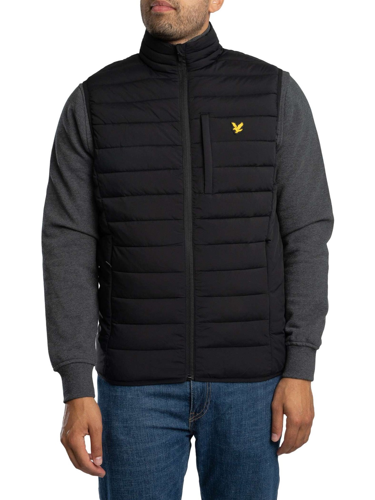Lyle and Scott Sports Lightweight Puffer Jacket In Black, Men's Size Large - Image 2