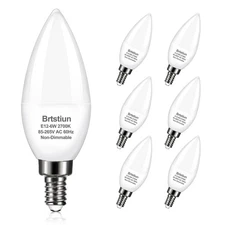 Brtstiun E12 LED Candelabra Bulbs 60 Watt Equivalent, 600 Lumens, 2700K Soft ...