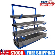 48x16x62in Heavy Duty Pipe Lumber Organizer Shelf 4500lb Lumber Storage Rack NEW