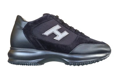 Hogan Sneakers Femme Interactive HXW00N0258XTESZ072 Noir-Argent - Photo 1/4