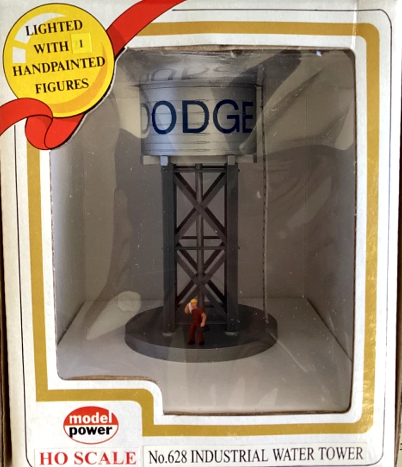 MODEL POWER 1/87 HO SCALE INDUSTRIAL DODGE WATER TOWER & PAINTED FIGURE 628 NIB - Image 4 of 4