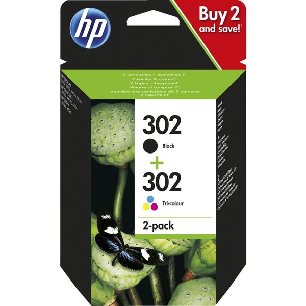 Hp 302 Tintenpatrone Schwarz/Cyan/Magenta/Gelb (X4D37AE) (Original)-image