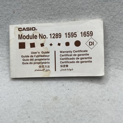 CASIO G-Shock Vintage Module No. 1289, 1595 & 1659 Watch User s Guide