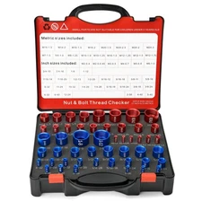 50-Piece Nut and Bolt Thread Checker 27 Standard 23 Metric Detachable