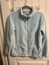 Columbia Kids Light Blue Fleece Jacket Full Zip Youth XL 18/20 Outdoor Coat
