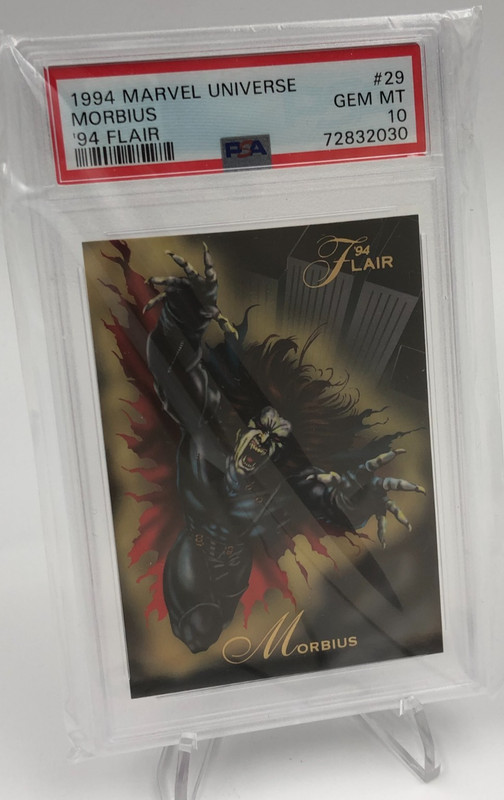 1994 MARVEL UNIVERSE Trading Card '94 FLAIR MORBIUS #29 graded PSA GEM MINT 10
