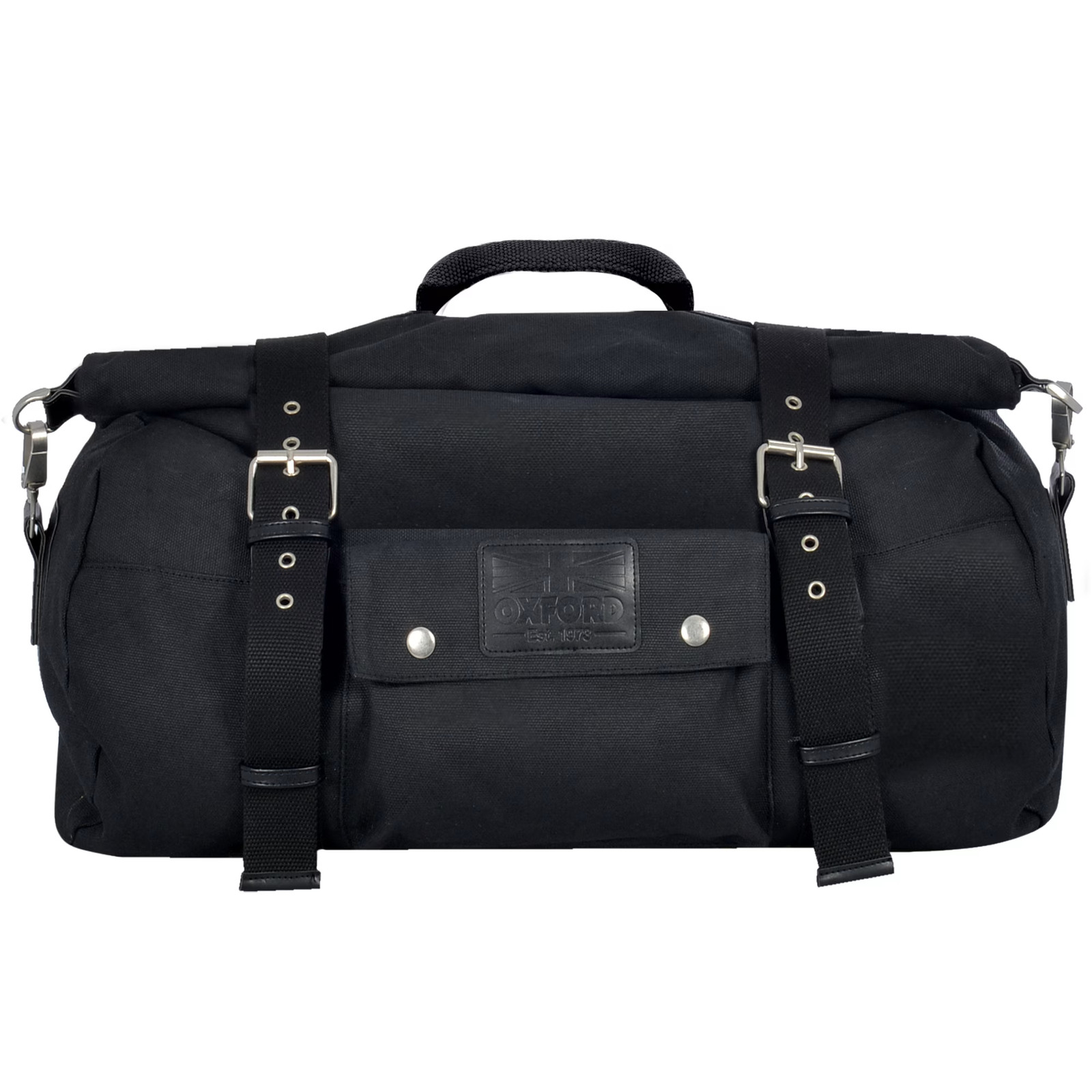 Oxford Heritage Waxed Cotton Motorcycle Motorbike Roll Bag 20 Litre - Black