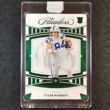 2025 Flawless Football TYLER WARREN Rookie Emerald Diamond 1/5