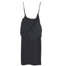 Alice + Olivia by Stacey Bendet Black Pleated Silk-Trim Mini Dress