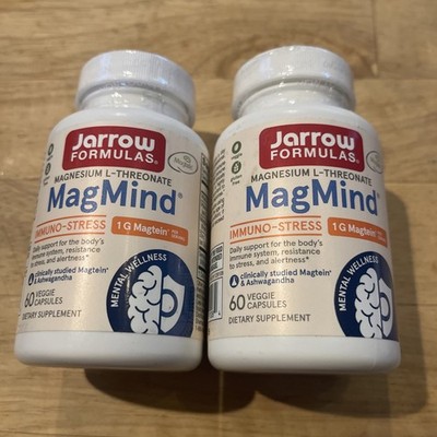 FOR 2 Jarrow MagMind immuno Stress 1G Magtain Total 120 Caps EXP04/2026 NEW