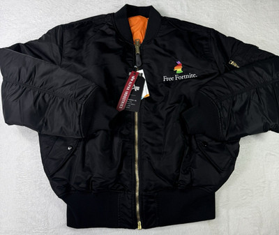 Epic Games ''Free Fortnite'' Apple Alpha Industries MA-1 Bomber Jacket XL NWT RARE