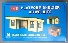 Peco NB-16 N Gauge Platform Shelter & Two Huts Building Kit BNIB (y)