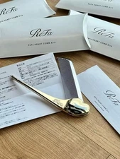 ReFa HEART COMB Aira golden Folding comb, Compact Lightweight Portable With Box